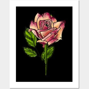 Rose Watercolor Flower Art Posters and Art